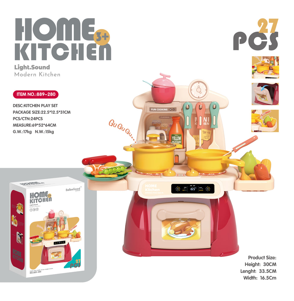 Piqoqo Kitchen Play Set Red