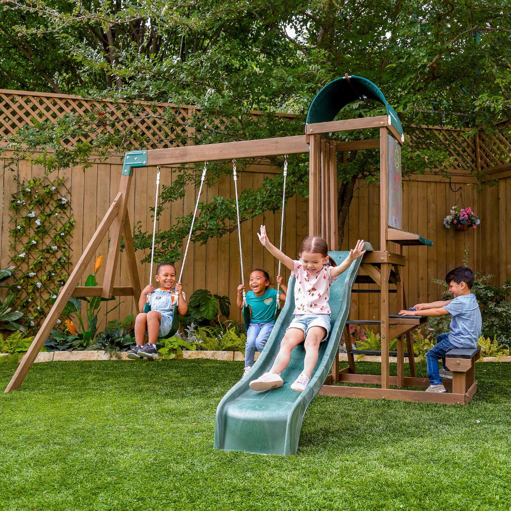 KidKraft Wilderness Point Wooden Swing Set KidKraft Wilderness Point Wooden Swing Set