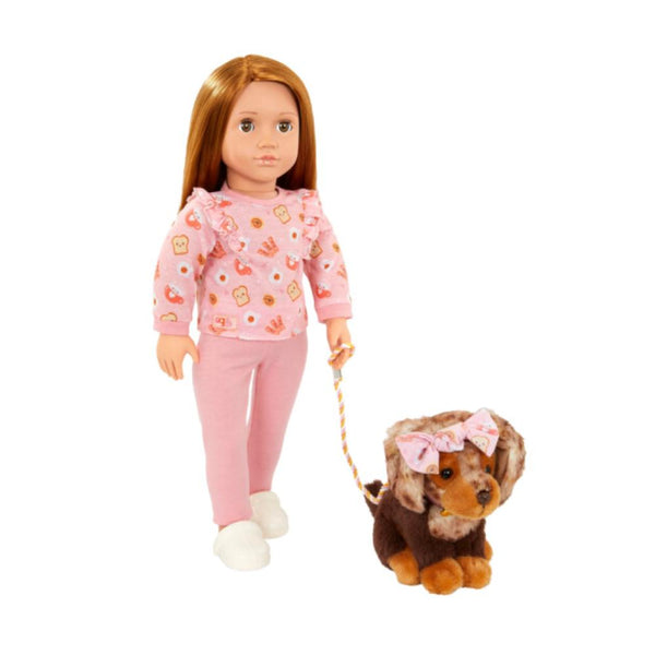 Our Generation Doll W/Pet Dog Claudia & Cinnamon