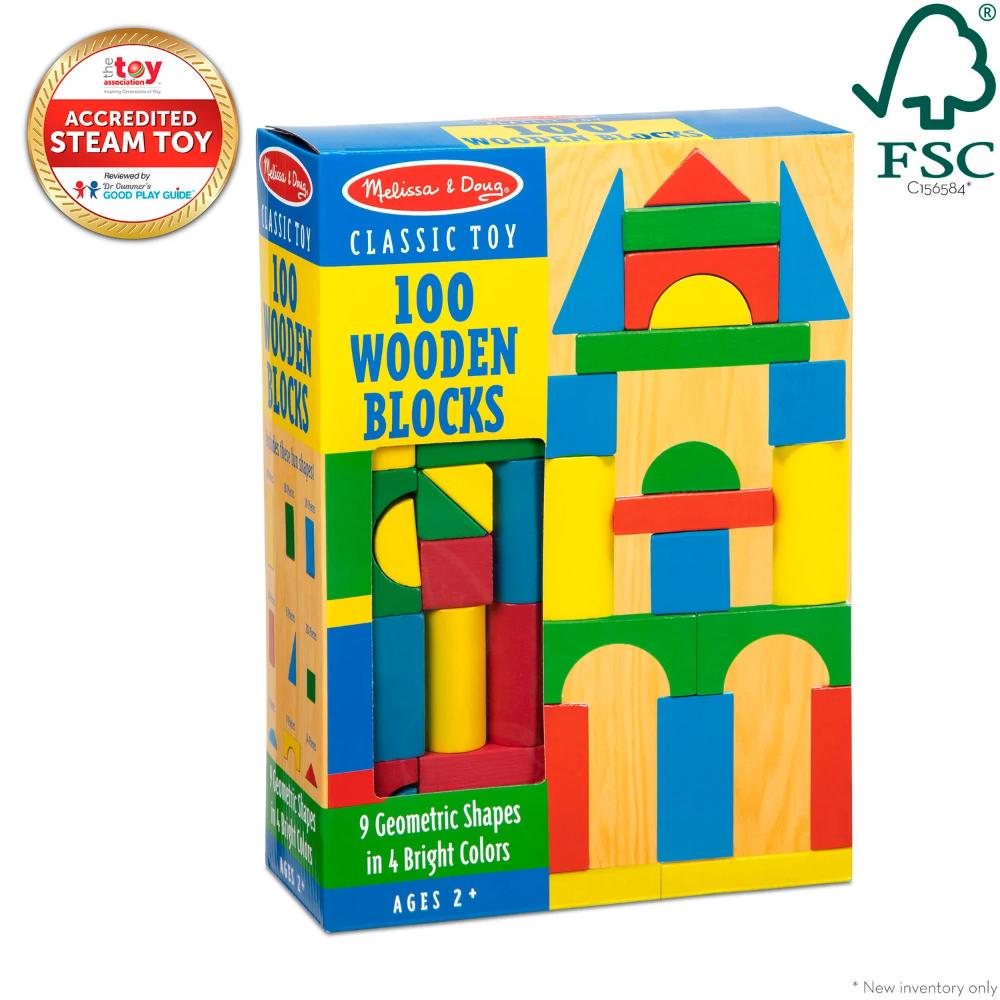 Melissa & Doug 100-Piece Wood Blocks Set