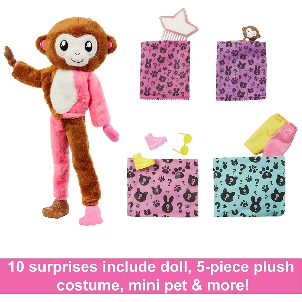 Barbie Cutie Reveal Doll Jungle Series Monkey