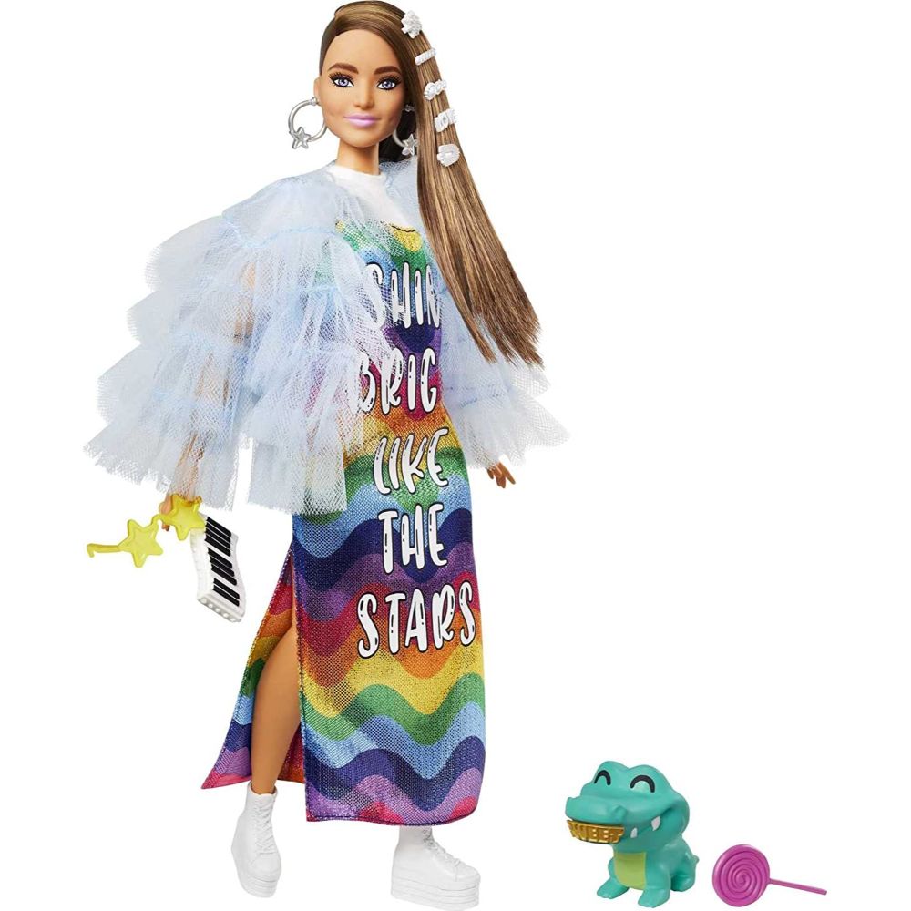 Barbie Extra Doll With Crocodile