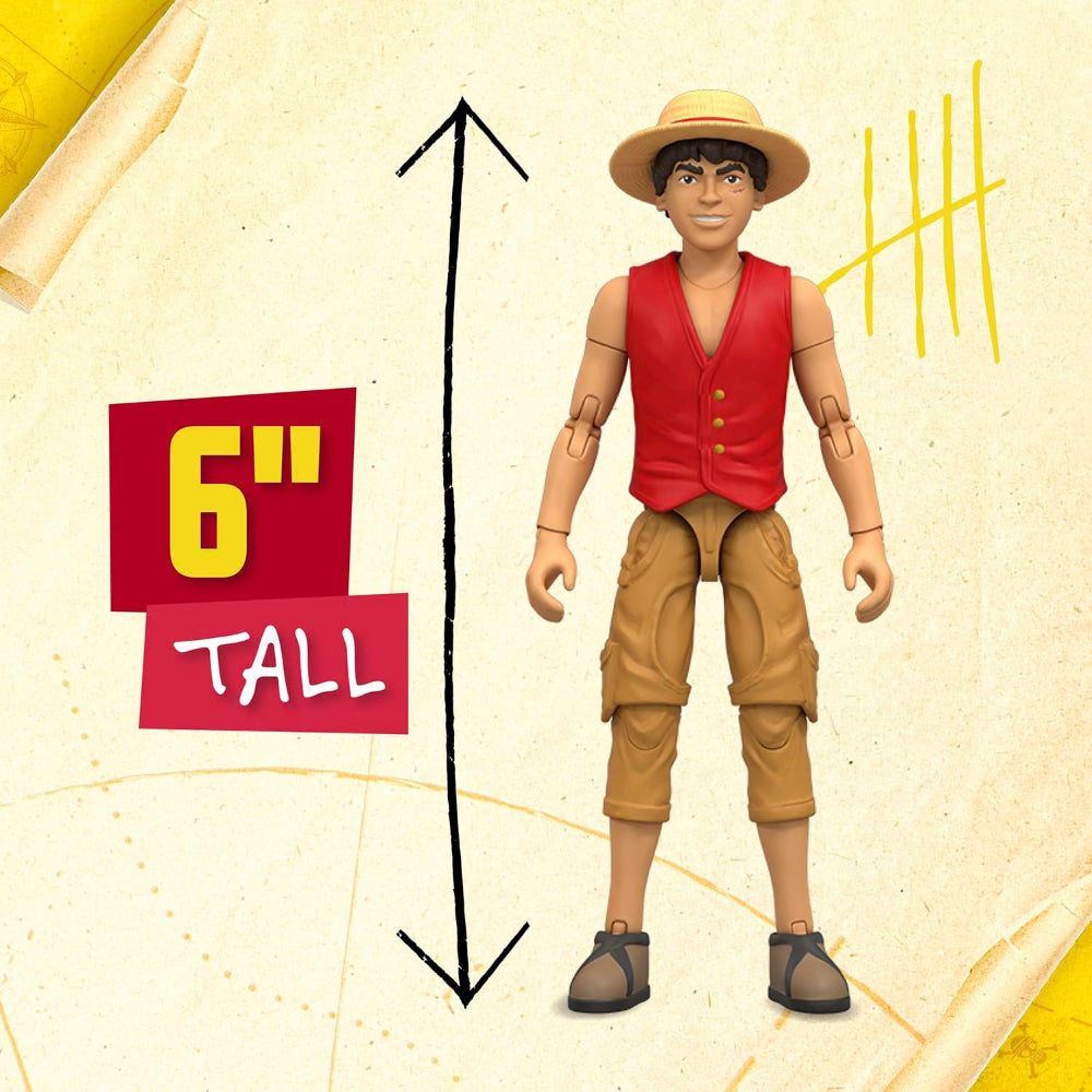 One Piece Monkey D. Luffy 6″ (15 cm) Action Figure with 6 Accessories