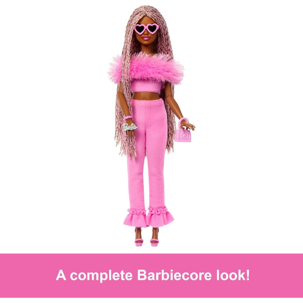 Barbie Deluxe Style Barbiecore Doll in Brown and Pink Braids