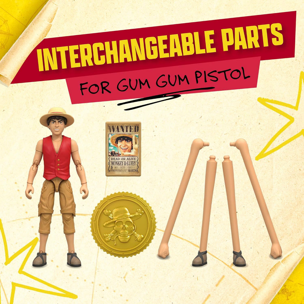 One Piece Monkey D. Luffy 6″ (15 cm) Action Figure with 6 Accessories