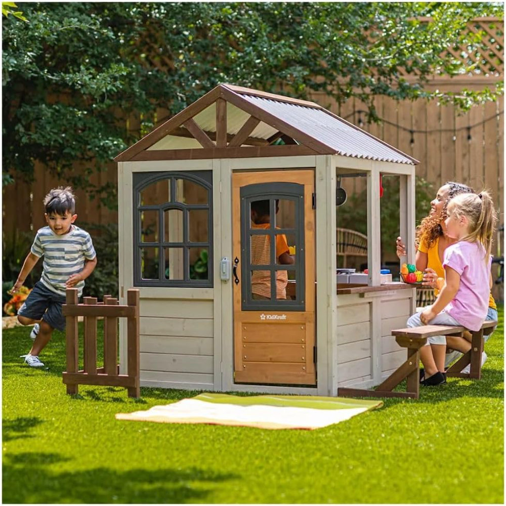 KidKraft Pioneer Cottage Wooden Outdoor Playhouse