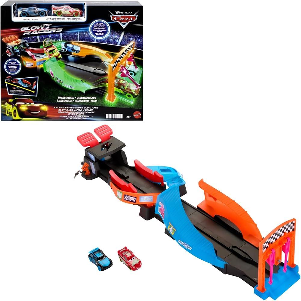 Disney Pixar Cars Glow Racers Cross-Lane Playset