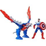 Marvel Mech Strike Mechasaurs 4-Inch Captain America & Redwing