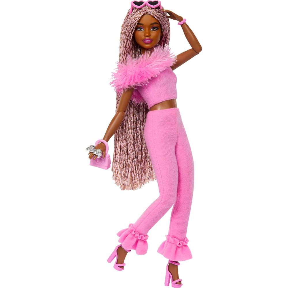Barbie Deluxe Style Barbiecore Doll in Brown and Pink Braids
