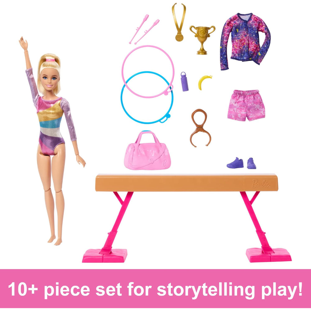 Barbie Gymnastics Playset With Blonde Fashion Doll