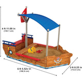 KidKraft Wooden Pirate Sandbox with Canopy