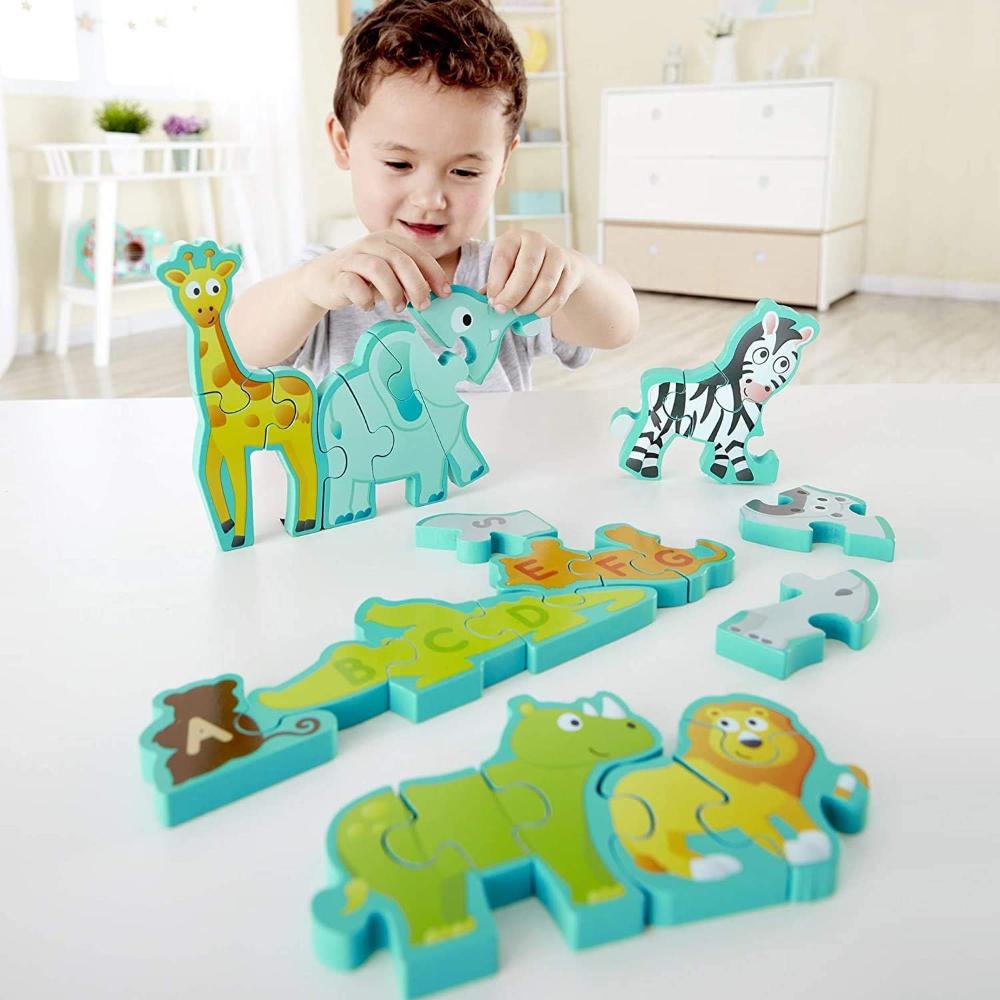 Hape Alphabet & Animal Parade Double-Sided Wooden Puzzle Hape Alphabet & Animal Parade Double-Sided Wooden Puzzle