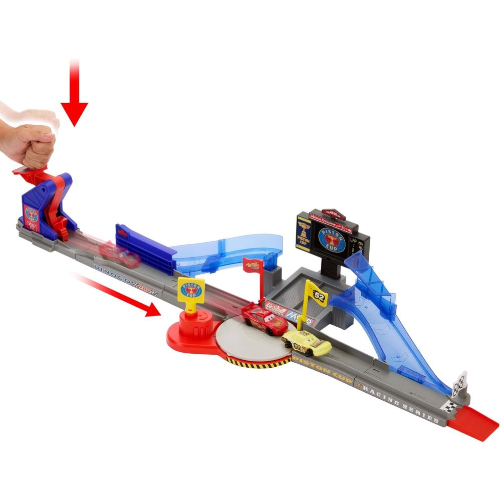 Disney And Pixar Cars Piston Cup Stunting Speedway Playset With Lightning Mcqueen Toy Car