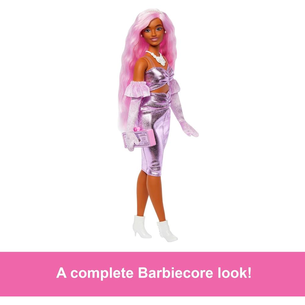 Barbie Barbiecore Deluxe Style Doll in Pink Hair and Glossy Pink Dress Barbie Barbiecore Deluxe Style Doll in Pink Hair and Glossy Pink Dress
