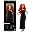 Barbie Basics Collectible Doll Model 04 With Red Curly Hair Black Dress & Platform Heels