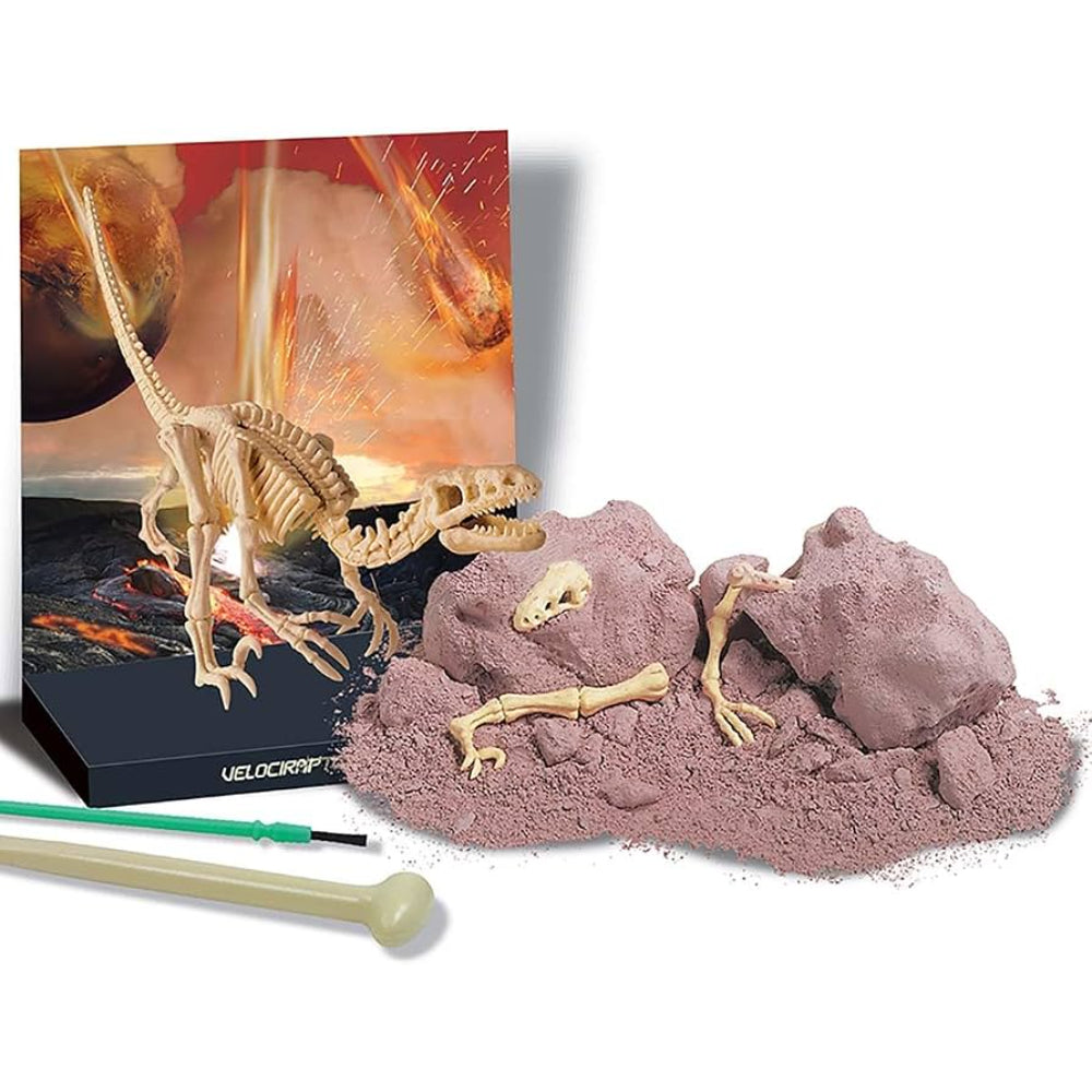 4M KidzLabs Dig A Dinosaur Skeleton Velociraptor