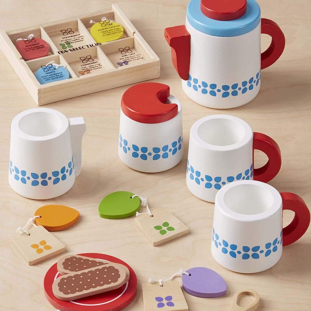 Melissa and doug wooden tea set online