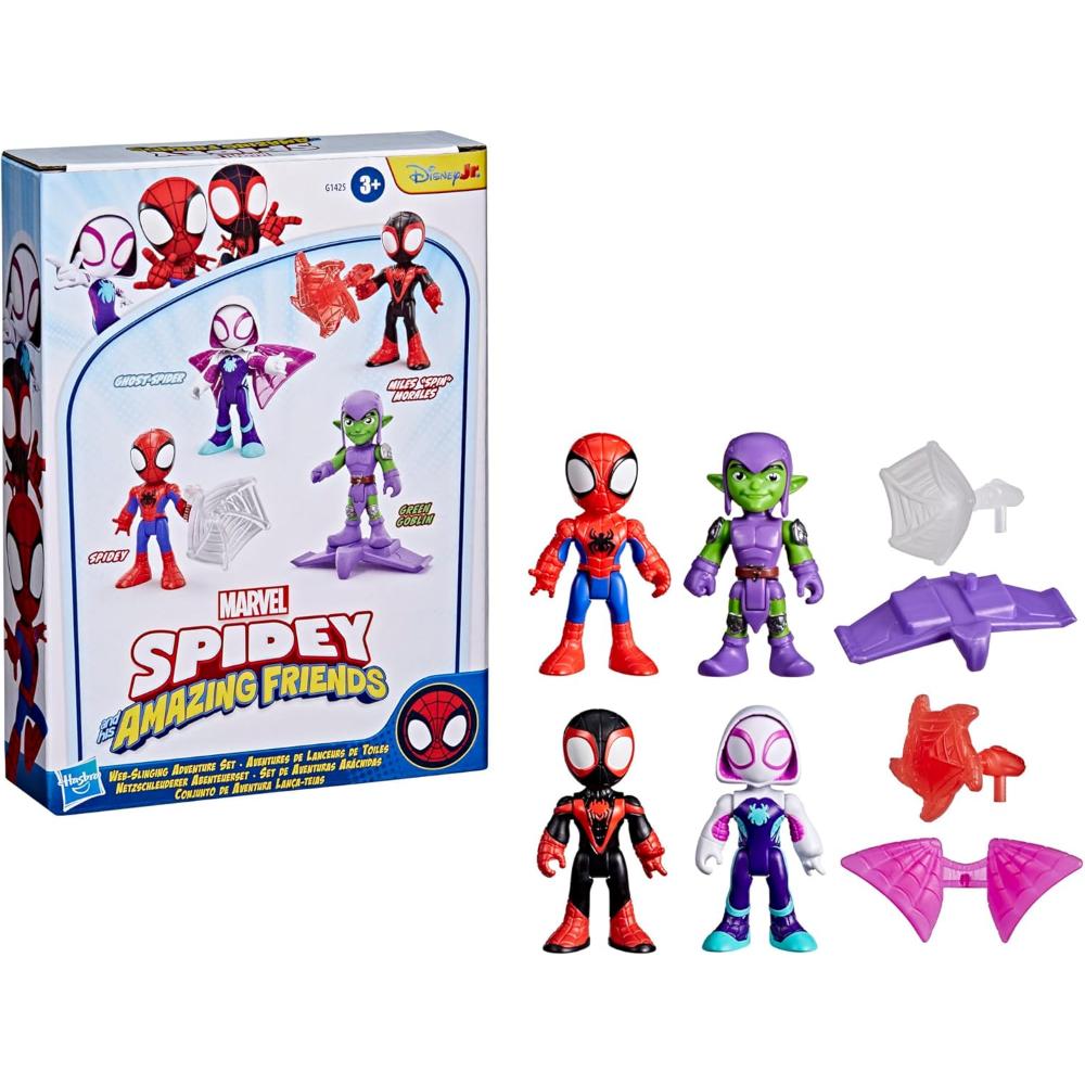 Marvel Spidey and His Amazing Friends Web-Slinging Adventure Set 3" Action Figure Set