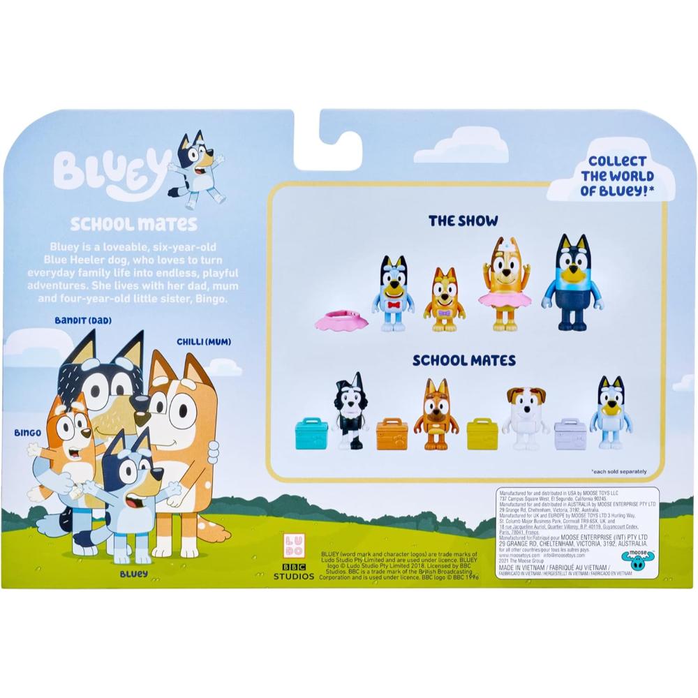 Bluey & Friends Figure 4Pk-School