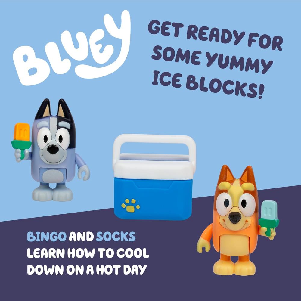 Bluey S13 Lets Play Chef Fig 2 Pack Ice Blocks Bingo and Socks Bluey S13 Lets Play Chef Fig 2 Pack Ice Blocks Bingo and Socks