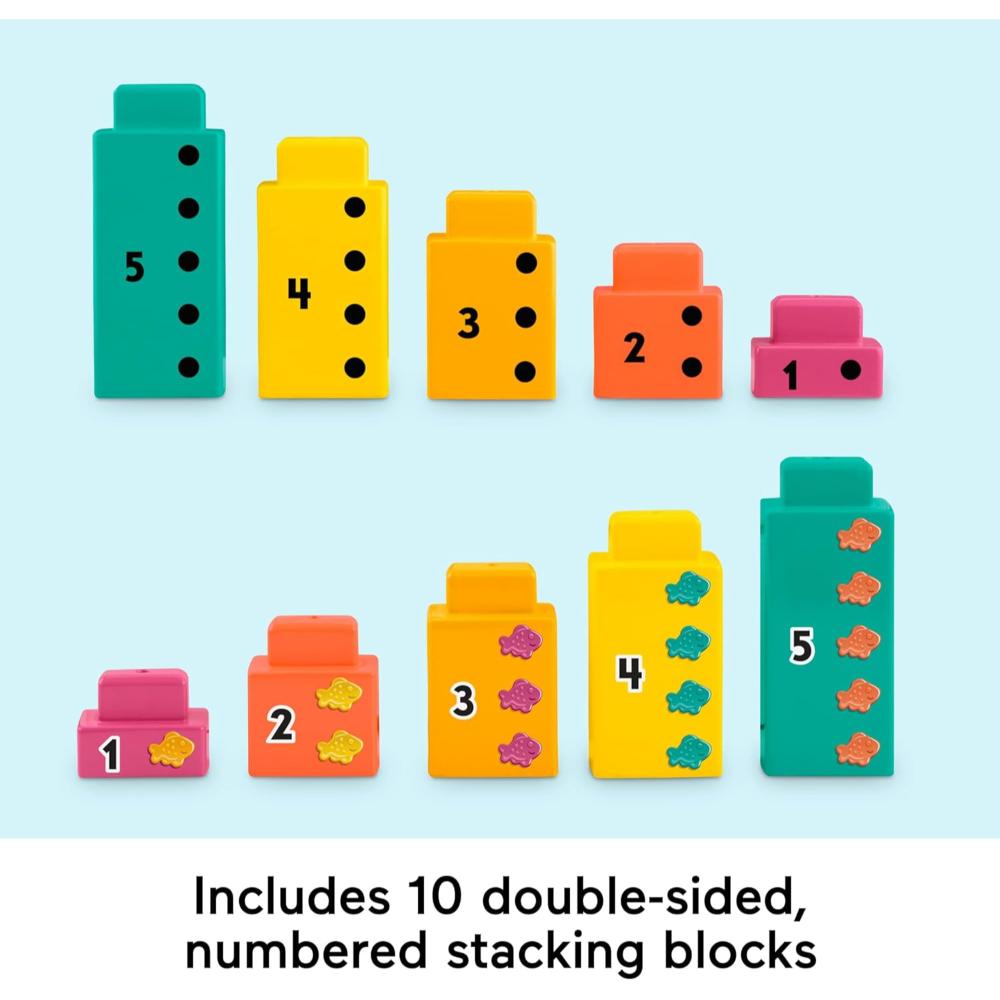 Fisher-Price Adding Alligator Educational Toy with 10 Stacking Blocks