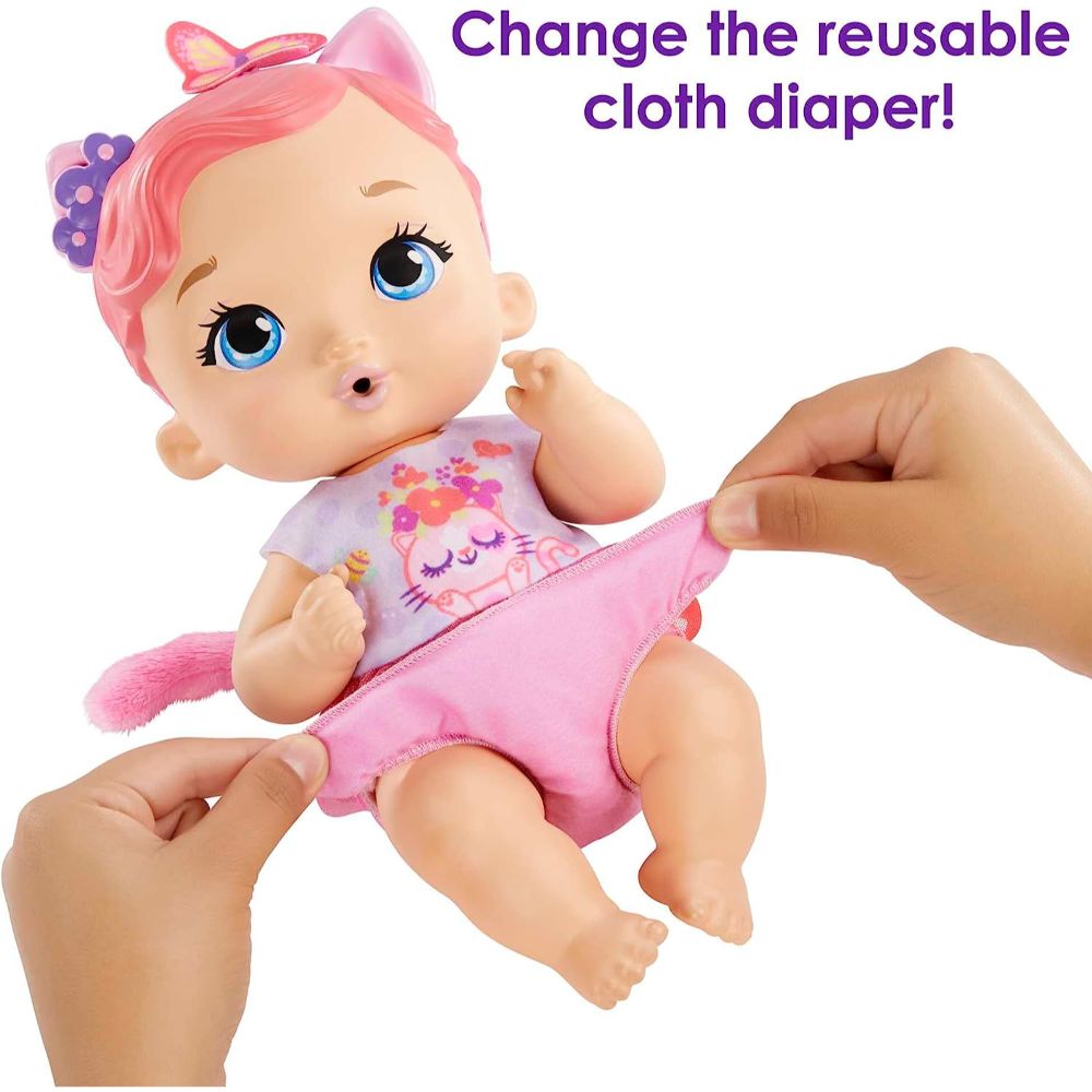 Mattel My Garden Baby Snack & Snuggle Baby Kitten Doll Fuchsia HHP29