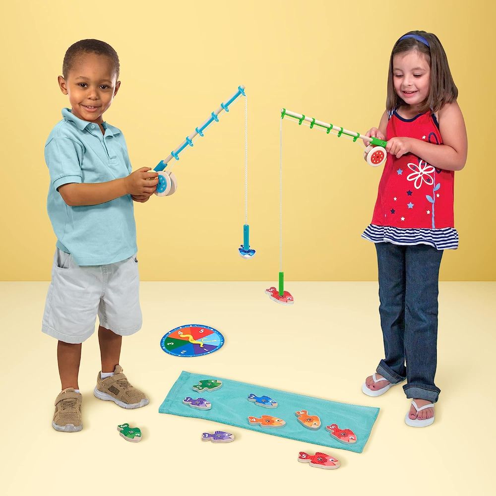 Melissa & Doug - Catch & Count Wooden Fishing Game With 2 Magnetic Rod –  Toys4me