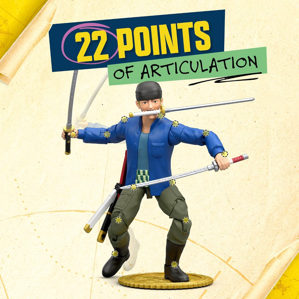 One Piece Zoro 6-Inch Action Figure with 5 Accessories