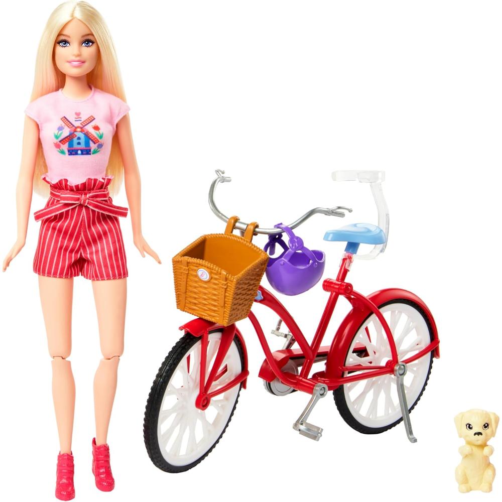 Barbie Pink Passport Holland Doll Set With Bicycle