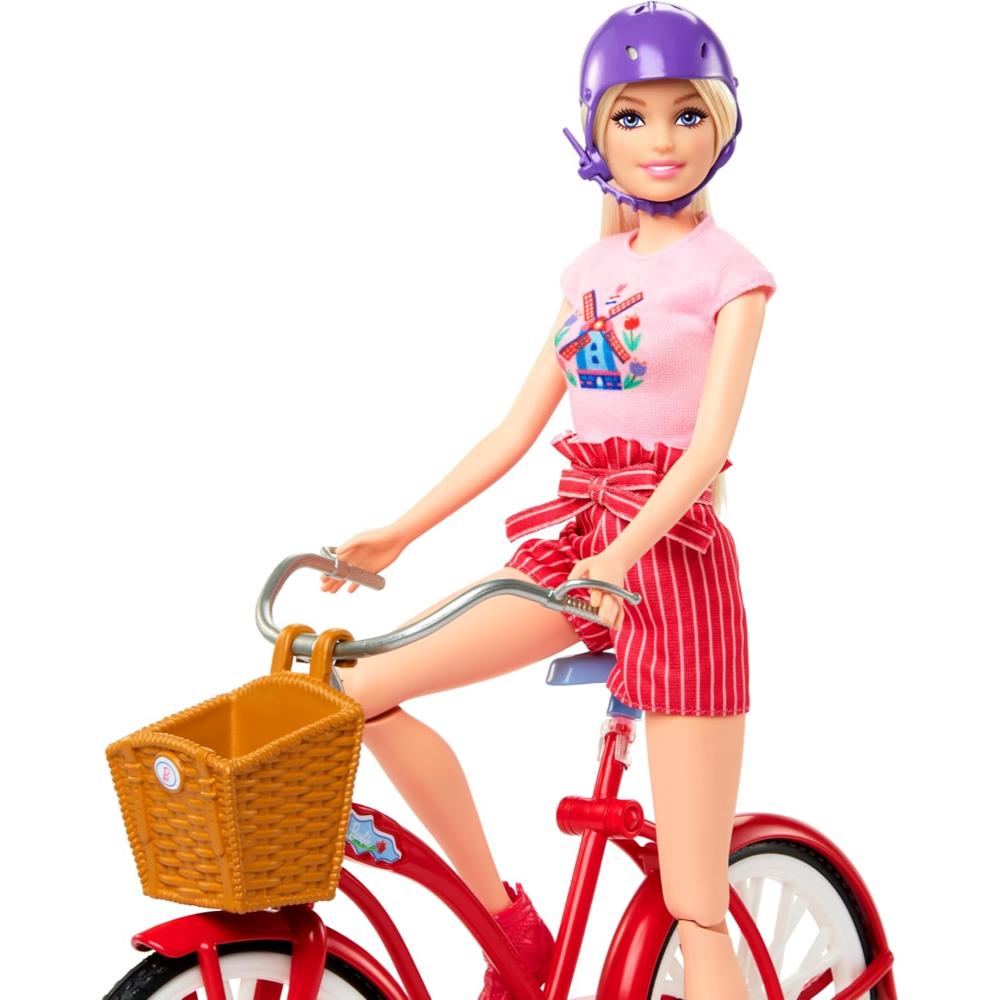 Barbie Pink Passport Holland Doll Set With Bicycle