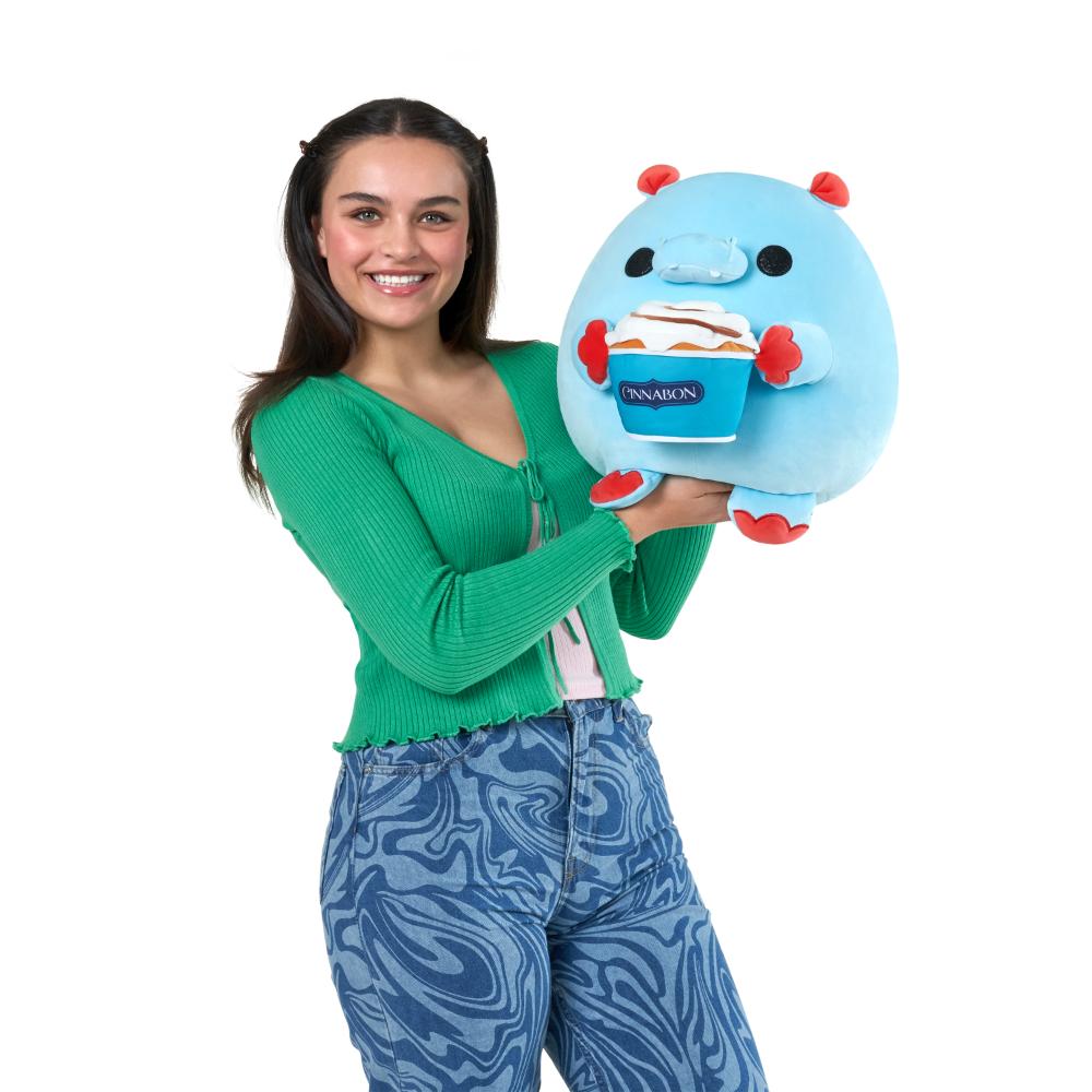 Snackles Medium Hippo Holding Plush Mentos Mint Flavour