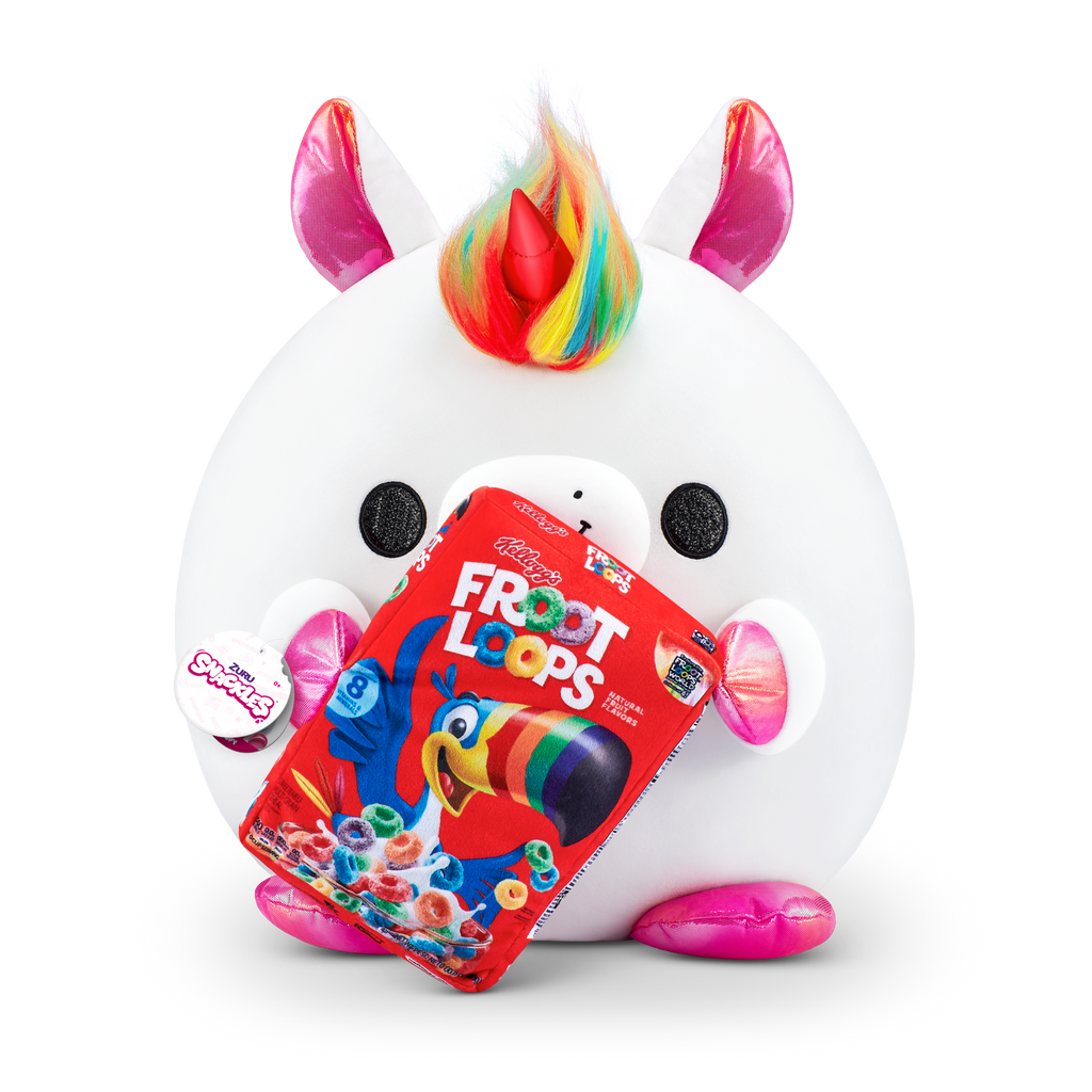 Scackles Snackles Medium - Unicorn Holding Plush Kellogg'S Froot Loops 10.1 Oz