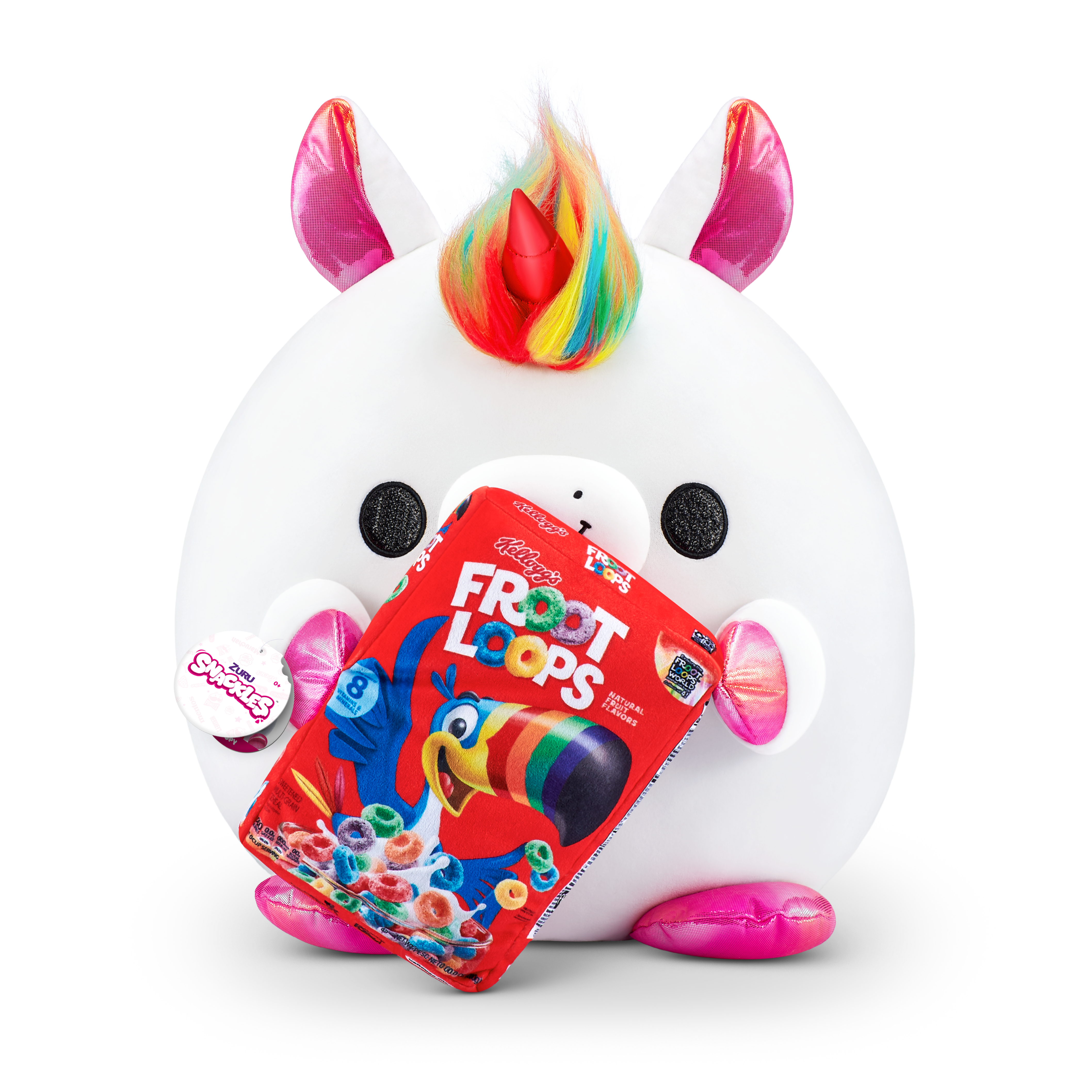 Scackles Snackles Medium - Unicorn Holding Plush Kellogg'S Froot Loops 10.1 Oz