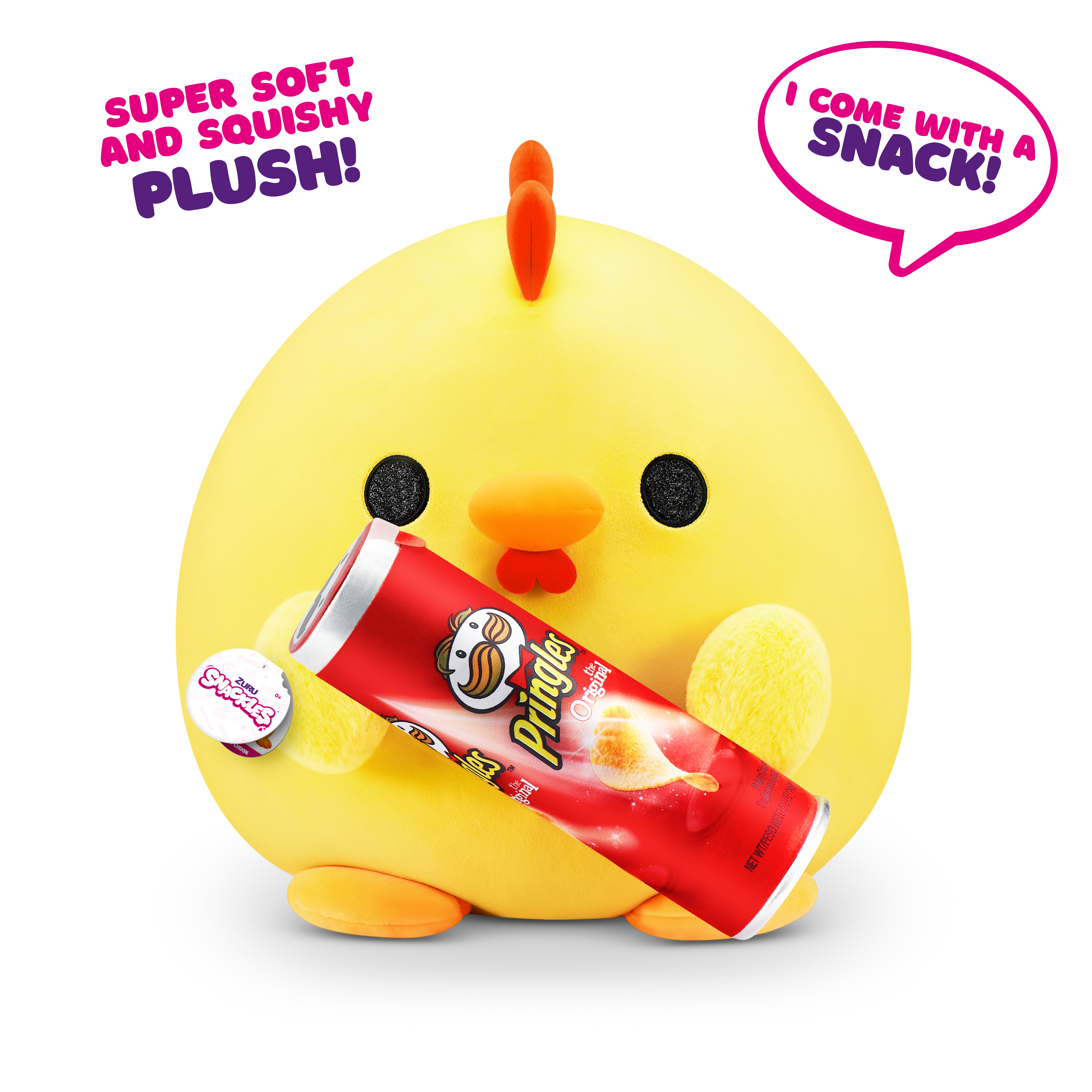Scackles Snackles Medium - Chicken Holding Plush Pringles The Original 5.2 Oz