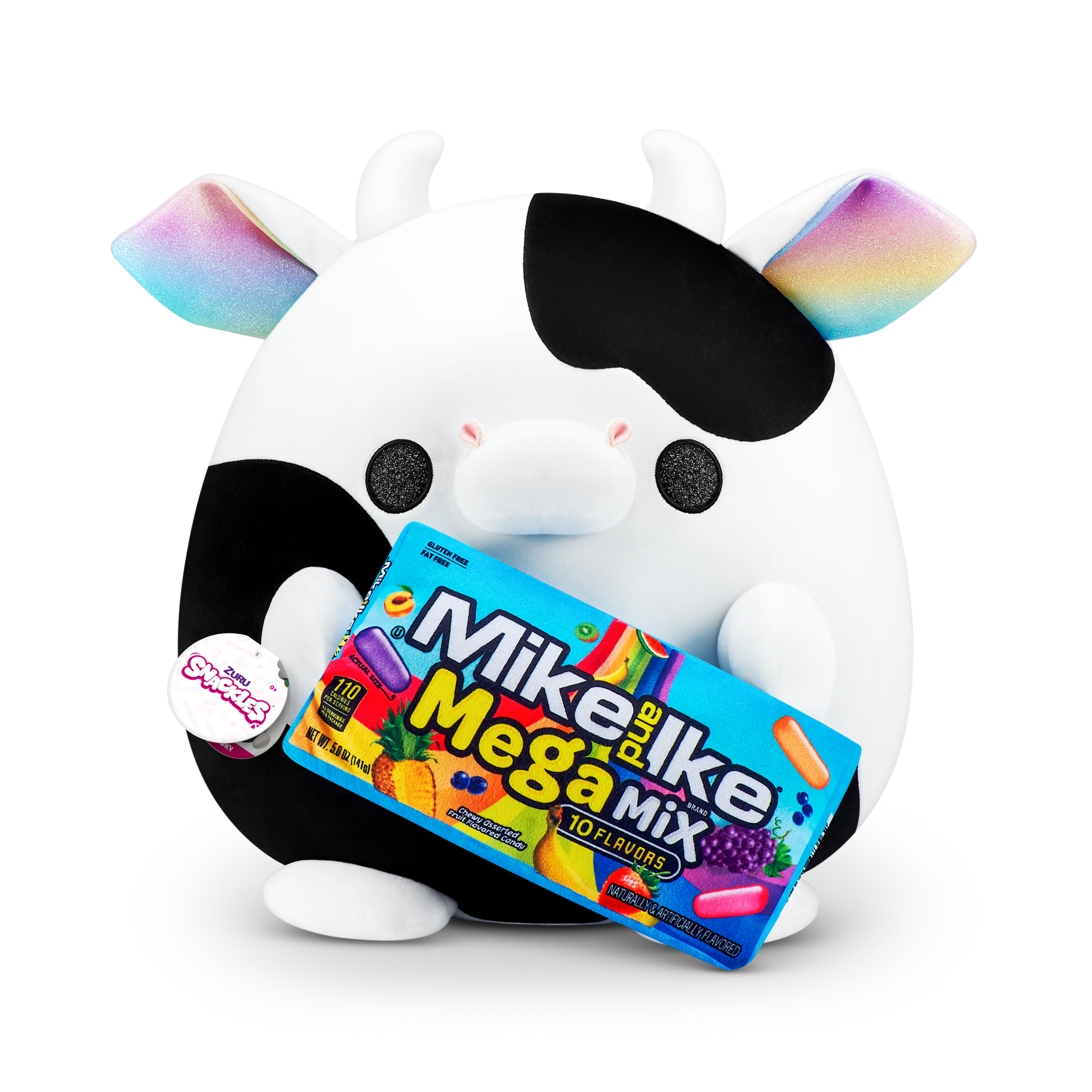 Scackles Snackles Medium - Cow Holding Plush Mike&Ike Berry Blast