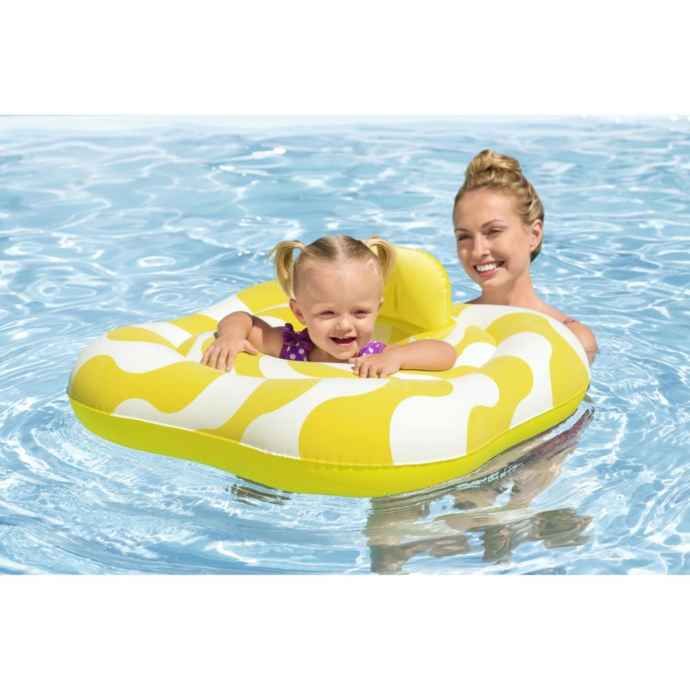 Bestway Comfort Plush Wavy Square 2 Ring Baby Boat 79Cm X 79Cm Bestway Comfort Plush Wavy Square 2 Ring Baby Boat 79Cm X 79Cm