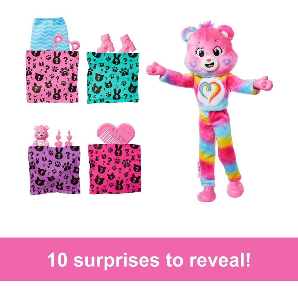 Barbie Cutie Reveal Care Bears Doll Series 2 Togetherness Bear With 10 Surprises