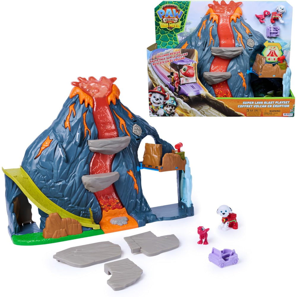 Paw Patrol The Dino Movie With Super Lava Blast Volcano Playset