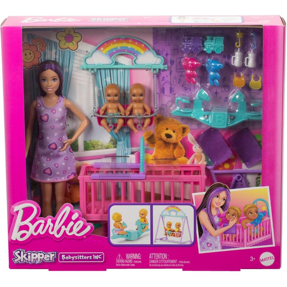 Barbie Skipper Babysitter Doll With Twin Nursery Playset