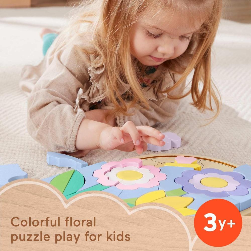 Fisher-Price Preschool Toy Wooden Flower Jigsaw Puzzle
