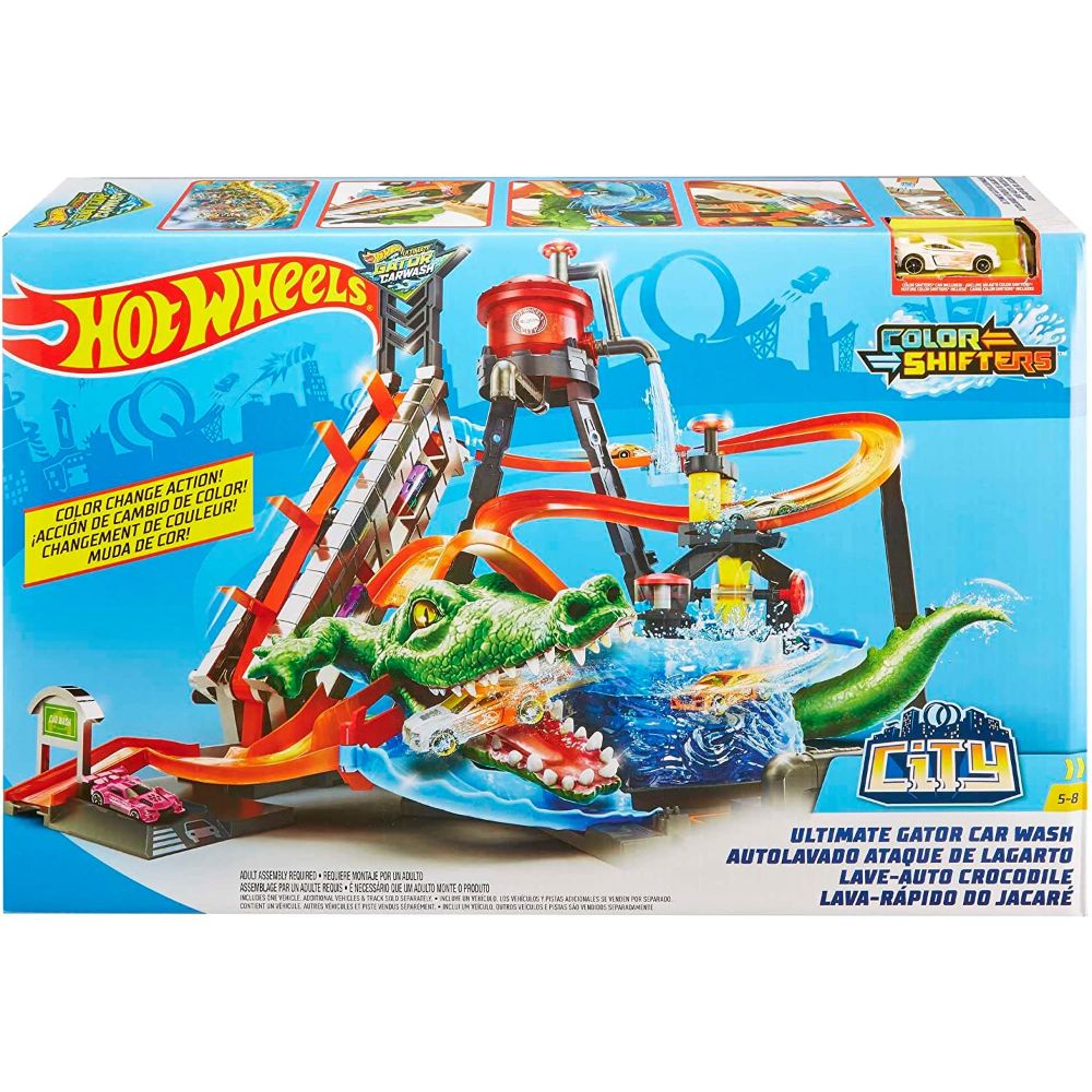 Hot Wheels Color Shifters Ultimate Gator Car Wash Playset