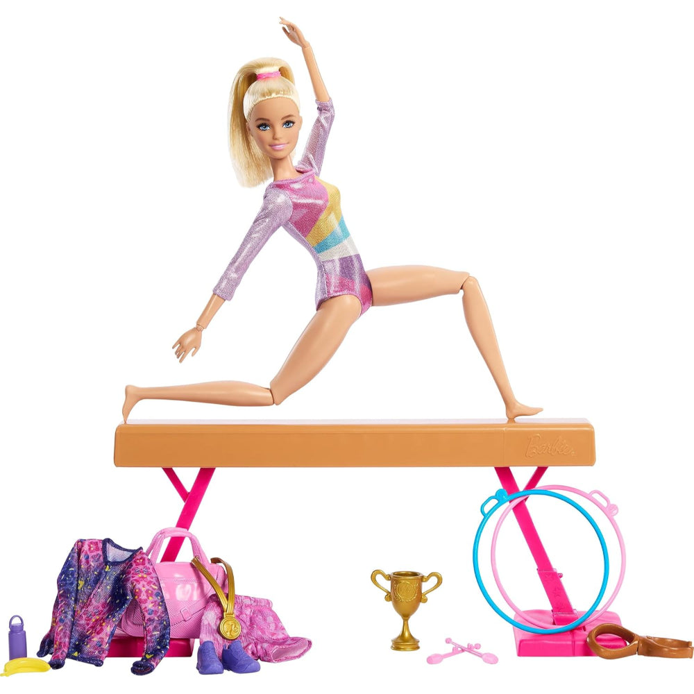 Barbie Gymnastics Playset With Blonde Fashion Doll