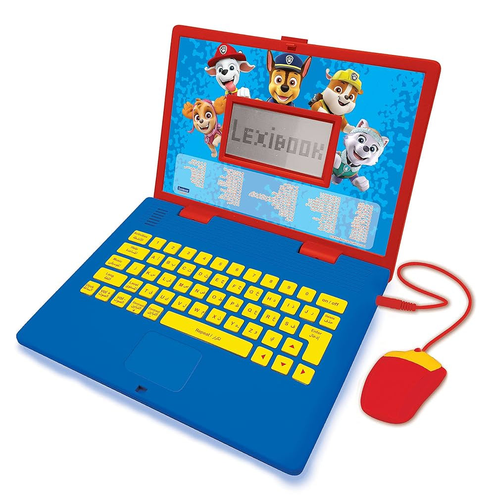 Lexibook Paw Patrol - Educational and Bilingual Laptop Spanish/English - Toy for Child Kid (Boys & Girls) 124 Activities, Learn Play Games and Music with Chase Marshall - Red/Blue