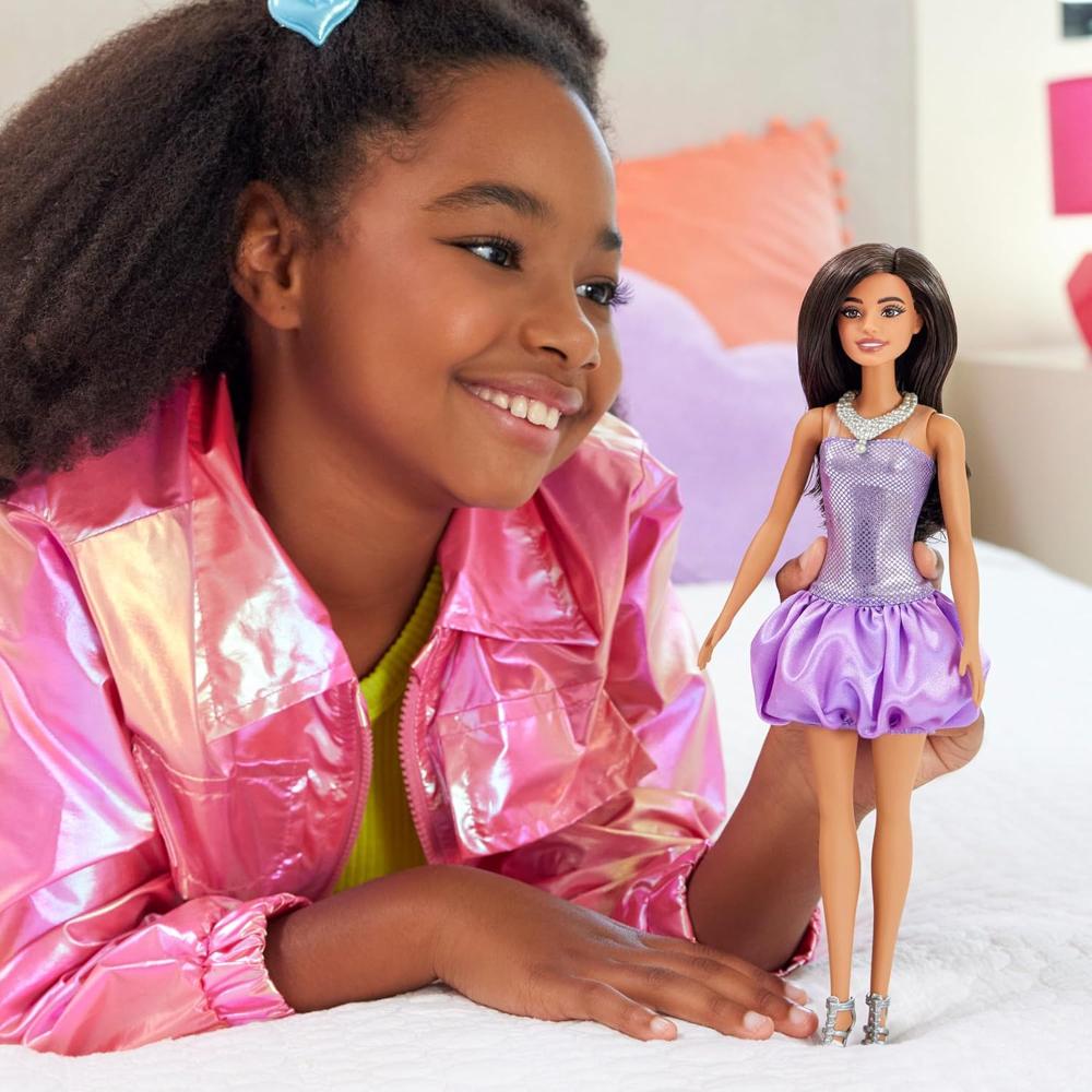 Barbie Fashionistas Doll in Sequined Purple Dress
