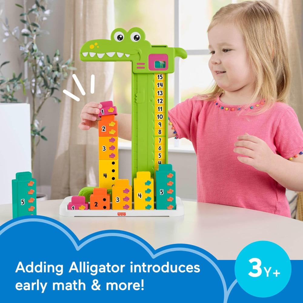 Fisher-Price Adding Alligator Educational Toy with 10 Stacking Blocks