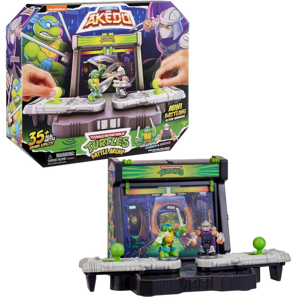 Legends Of Akedo TMNT Battle Arena with 2 Exclusive Battling Mini Warriors - Leonardo and Shredder