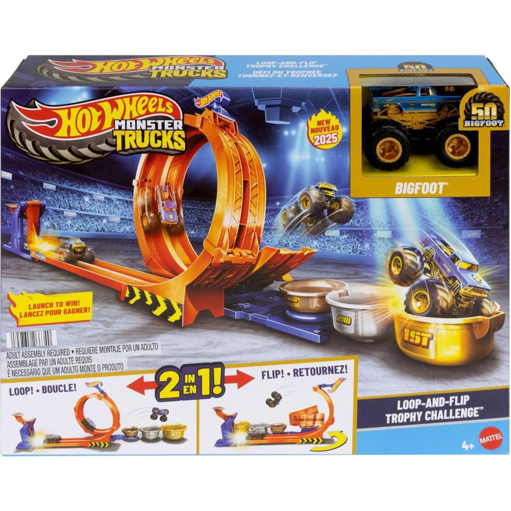 Hot Wheels Monster Trucks Loop & Flip Trophy Challenge Playset Hot Wheels Monster Trucks Loop & Flip Trophy Challenge Playset