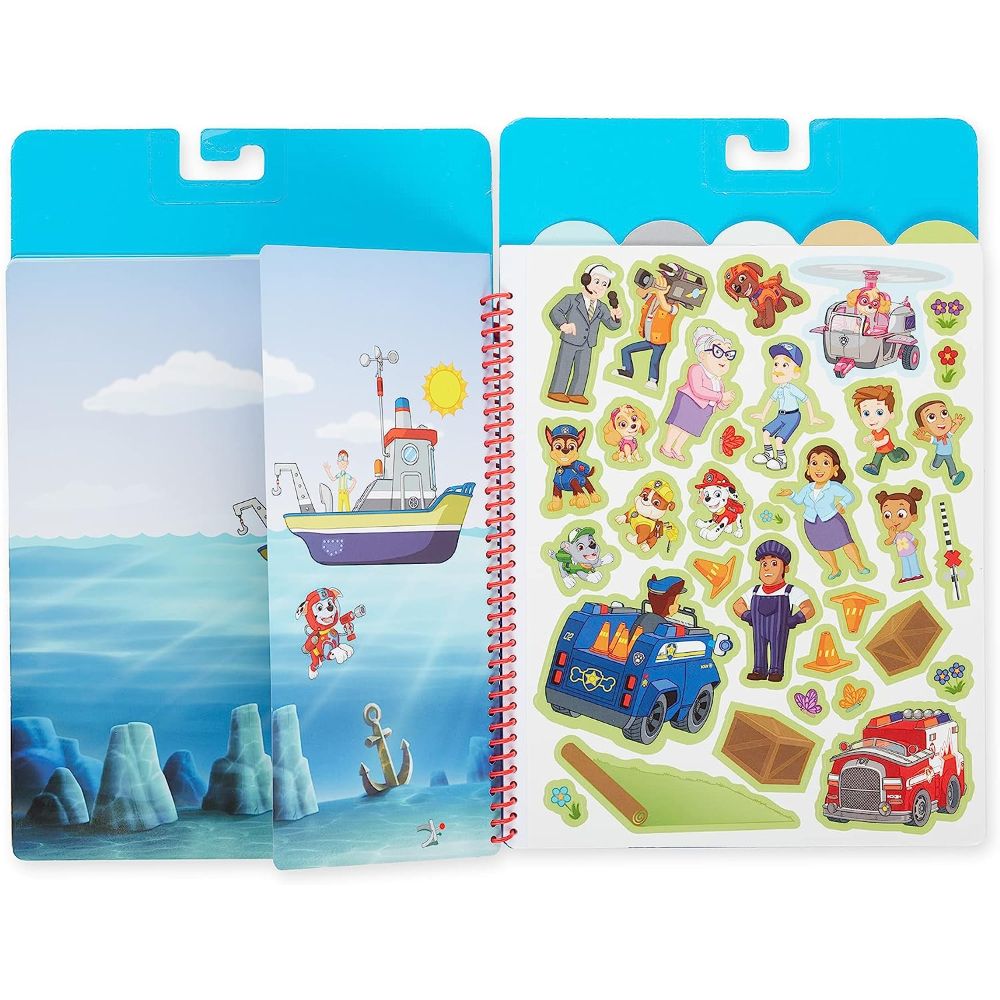 Melissa & Doug - Paw Patrol Restickable Stickers Flip-Flap Pad Adventure Bay
