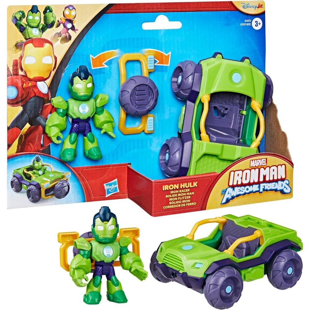 Iron Man and His Awesome Friends Marvel Iron Hulk Action Figure & Vehicle
