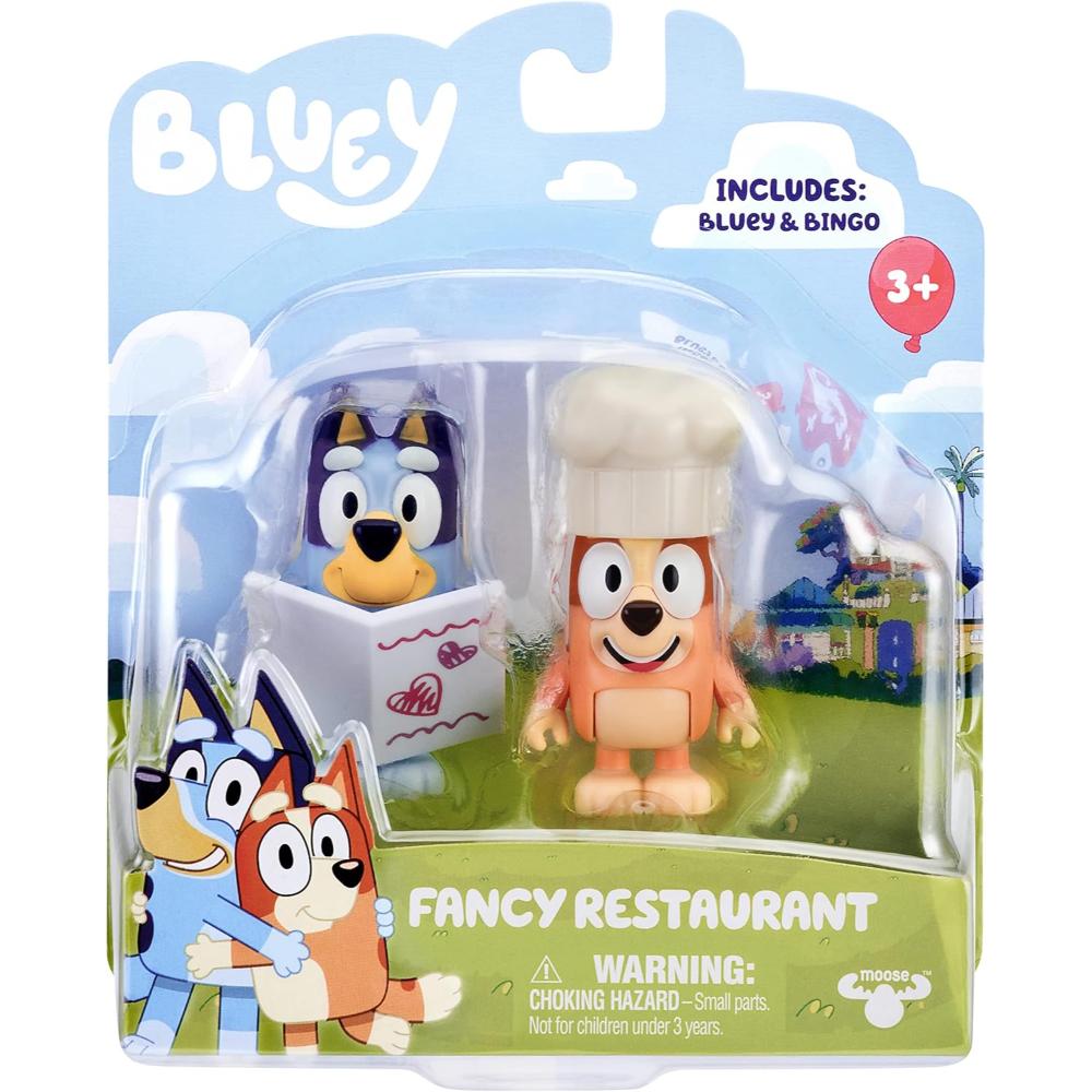 Bluey Fancy Restaurant Action Figure- 2 Pack | Bluey & Bingo